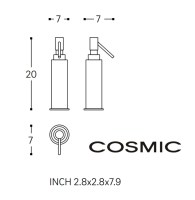 MEDIDAS DOSIFICADOR JABON ENCIMERA KUBIC COSMIC